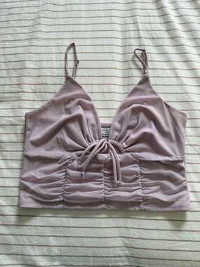 Urban Outfitters Lavender Ruched Tie-Front Camisole